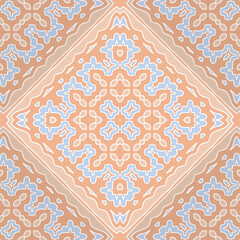 Seamless pattern of decorative tiles in retro style
