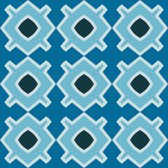 Seamless pattern with the simple geometrical drawing in retro style.