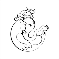 Ganesha The Lord Of Wisdom Calligraphic Style
