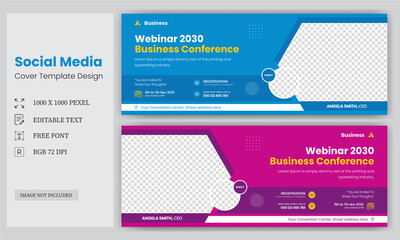 social media cover vector templates fully editable, advertising design, social media banner post, Business conference, webinar facebook cover, business Facebook Cover Design,  web banner template 