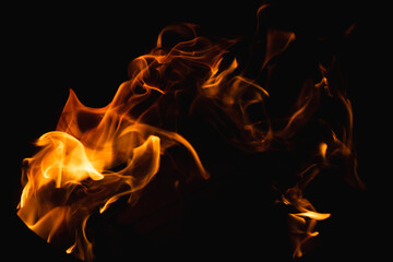 Flame on black background