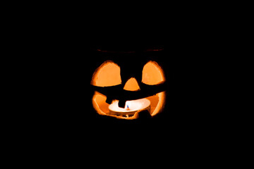 Photo of Jack's Hulluin lantern from a pumpkin