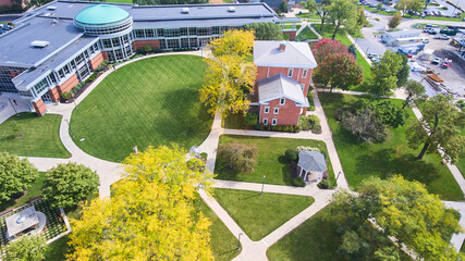 Aerial of college campus Indiana Tech in Indiana