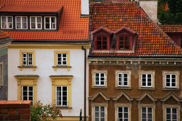 Fototapeta na wymiar Digfferent windows in the old house. Warsaw