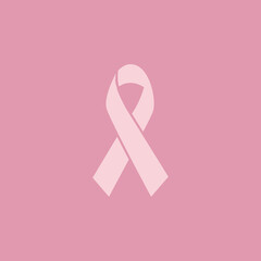 Pink ribbon symbol flat