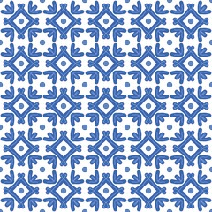 Fototapeta na wymiar Geometric blue seamless pattern black on white background