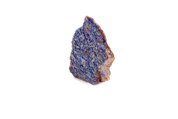 Macro mineral stone Malachite and Azurite against white background
