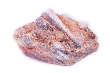 Macro mineral stone agate bud on white background