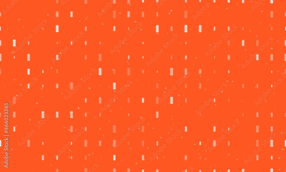 Poster seamless background pattern of evenly spaced white beer can symbols of different sizes and opacity. 