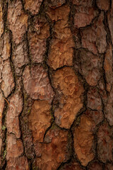 the bark of the tree is brown. close-up. the texture of the bark. tree trunk
