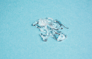 Liquid cosmetic gel sample with small bubbles