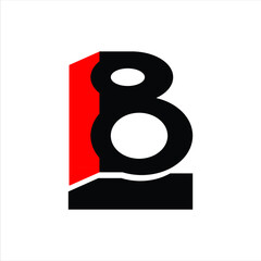 simple logo 18 and B black red