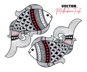 Madhubani Fish a symbol of fertility and prosperity in Madhubani paintings 