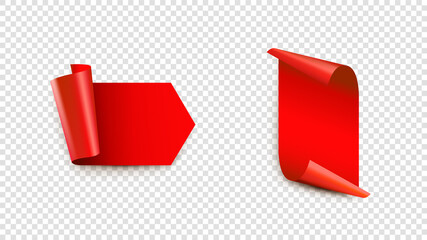 Vector sale tags template. Red coollection for advertising promotions.