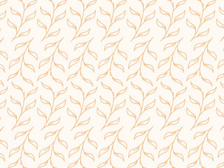 elegant and beauty outline seamless floral flower and branch pattern