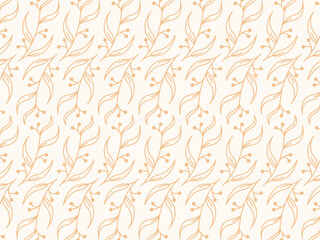 elegant and beauty outline seamless floral flower and branch pattern