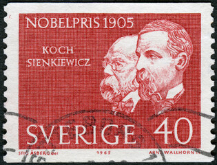SWEDEN - 1965: shows Robert Heinrich Hermann Koch (1843-1910), Henryk Adam Aleksander Pius...