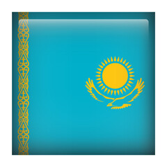 Kazakhstan Square Country Flag button Icon