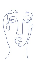 line art of a human face portrait design