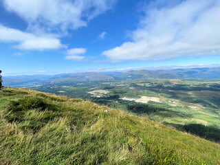 Naklejka premium A view of the Scottish Landscape from the top of the Nevis Range Mountains