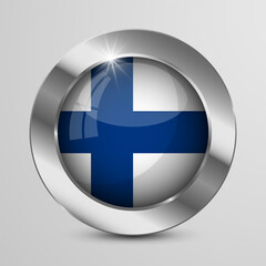 EPS10 Vector Patriotic Button with Finland flag colors. An element of impact for the use you want to make of it.