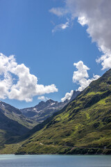 Obraz na płótnie Canvas Silvretta mountain lake in Austria in Alps
