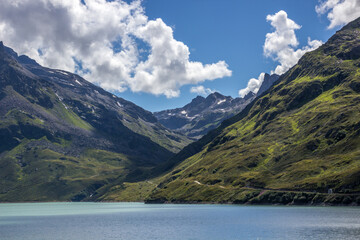 Fototapeta premium Silvretta mountain lake in Austria in Alps