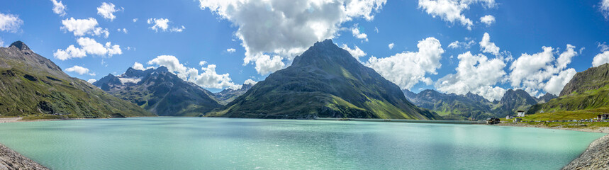 Silvretta mountain lake in Austria in Alps