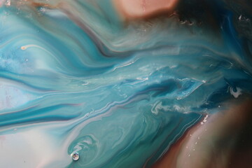 Blue and brown background with white