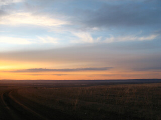Obraz na płótnie Canvas Sunset in a valley