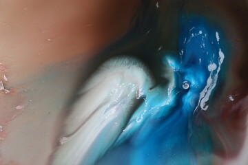 Blue woman in shower