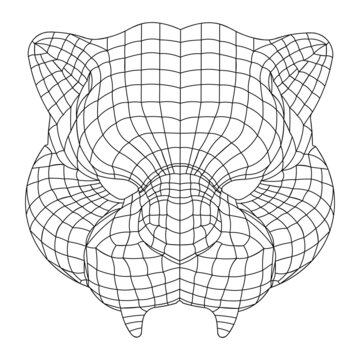 recommend clip art: Bear mask in the shape of lines for VIP guests