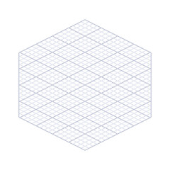 Hexagonal isometric grid template for drawing in Pixel Art style