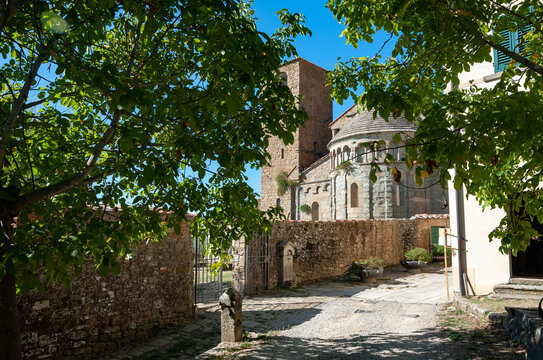 The San Piero a Gropina parish Church, Arezzo, Italy. It is one of the most representative examples of an Italian Romanesque. 