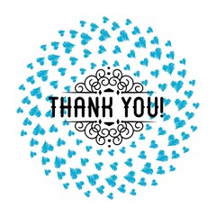 Thank You Card. Hand Written Lettering for Title, Heading, Photo Overlay, Wedding Invitation, Thank You Message.