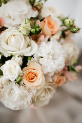 elegant wedding bouquet of fresh natural flowers