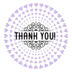 Thank You Card. Hand Written Lettering for Title, Heading, Photo Overlay, Wedding Invitation, Thank You Message.