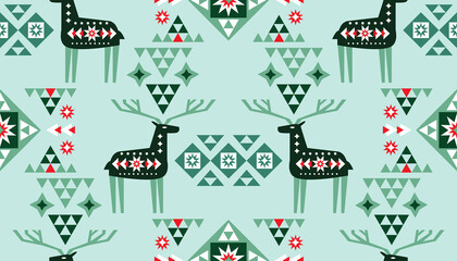 Christmas nordic deer pattern 1