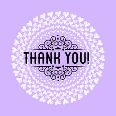 Thank You Card. Hand Written Lettering for Title, Heading, Photo Overlay, Wedding Invitation, Thank You Message