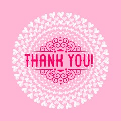 Thank You Card. Hand Written Lettering for Title, Heading, Photo Overlay, Wedding Invitation, Thank You Message