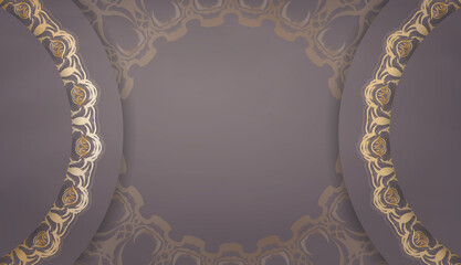 Brown banner with vintage gold ornaments and space for your logo