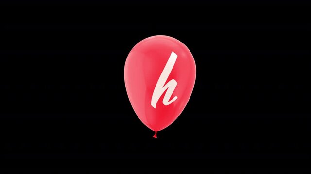 Loop Animation Helium Balloon with Letter &ndash; H. Alpha Channel Prores 4444.