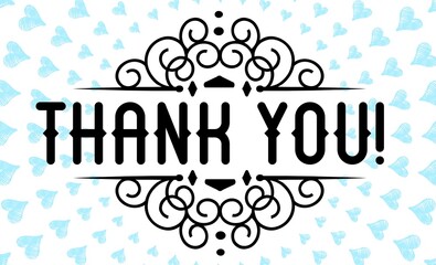 Thank You Card. Hand Written Lettering for Title, Heading, Photo Overlay, Wedding Invitation, Thank You Message