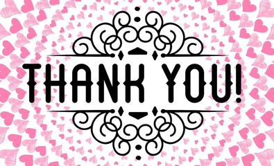 Thank You Card. Hand Written Lettering for Title, Heading, Photo Overlay, Wedding Invitation, Thank You Message