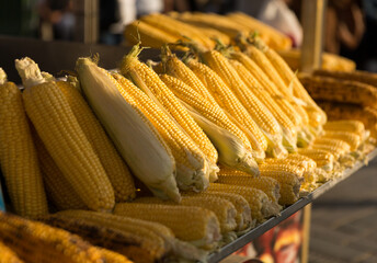 Street stall selling corn on the cob from Eminonu - Istanbul, Turkey