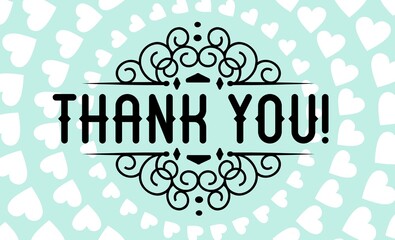 Thank You Card. Hand Written Lettering for Title, Heading, Photo Overlay, Wedding Invitation, Thank You Message