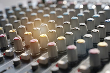 Obraz premium Music console controls on a white background.