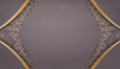 Baner of brown color with a mandala with gold ornaments and a place for the text