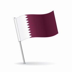 Qatari flag map pointer layout. Vector illustration.