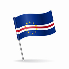 Cape Verde flag map pointer layout. Vector illustration.